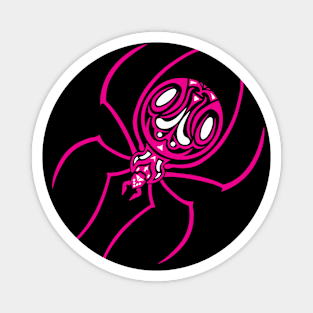 Pink and White Tribal / Tattoo Art Spider Magnet